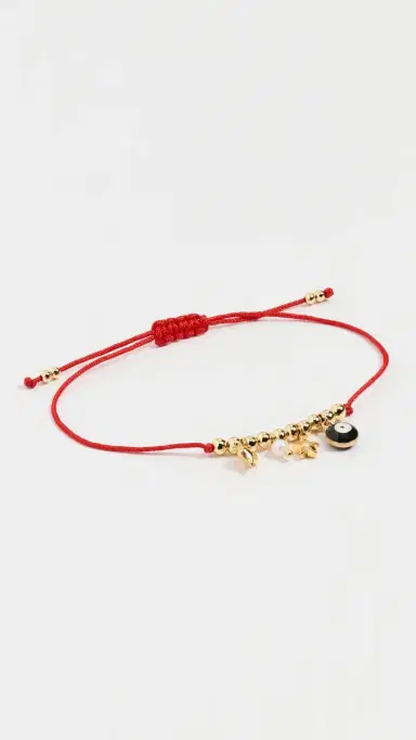 Alexa Leigh Red String Bracelet Yellow Gold/Black Eye | Thumbnail 2 Alexa Leigh Red String Bracelet Yellow Gold/Black Eye | Thumbnail 2