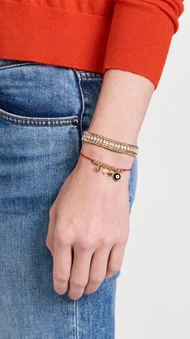 Alexa Leigh Red String Bracelet Yellow Gold/Black Eye | Thumbnail 3 Alexa Leigh Red String Bracelet Yellow Gold/Black Eye | Thumbnail 3