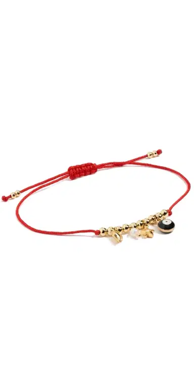 Alexa Leigh Red String Bracelet Yellow Gold/Black Eye | Thumbnail 1 Alexa Leigh Red String Bracelet Yellow Gold/Black Eye | Thumbnail 1