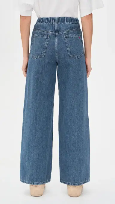 Marine Layer Drawstring Denim Wide Leg Pants edium Wash | Thumbnail 3 Marine Layer Drawstring Denim Wide Leg Pants edium Wash | Thumbnail 3