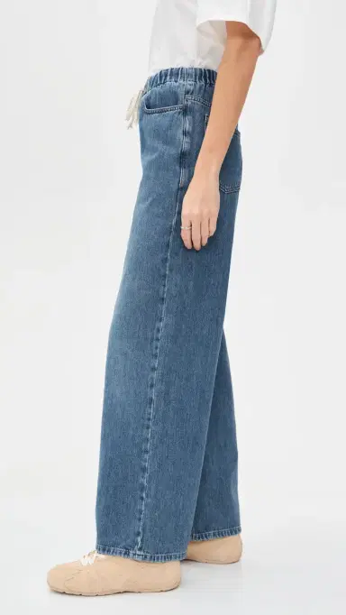 Marine Layer Drawstring Denim Wide Leg Pants edium Wash | Thumbnail 4 Marine Layer Drawstring Denim Wide Leg Pants edium Wash | Thumbnail 4