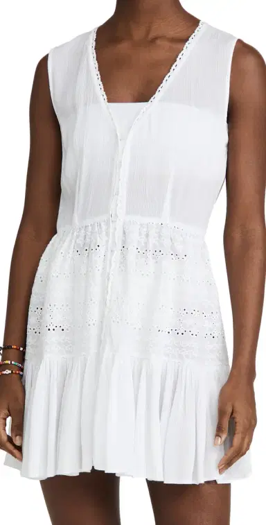 Playa Lucila Eyelet Mini Dress White L | Thumbnail 1 Playa Lucila Eyelet Mini Dress White L | Thumbnail 1