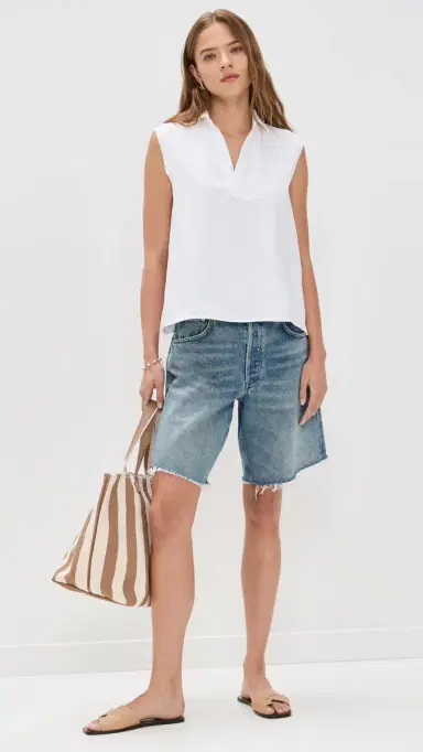 FRANK & EILEEN Popover Collar Tank White XL | Thumbnail 5