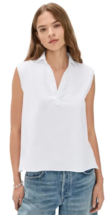 FRANK & EILEEN Popover Collar Tank White XL | Thumbnail 1