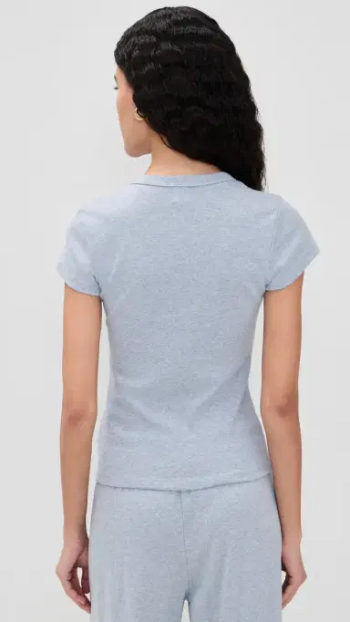 Leset Nando Slim Fit Tee Ciel Melange | Thumbnail 3