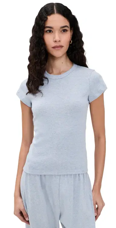Leset Nando Slim Fit Tee Ciel Melange | Thumbnail 1