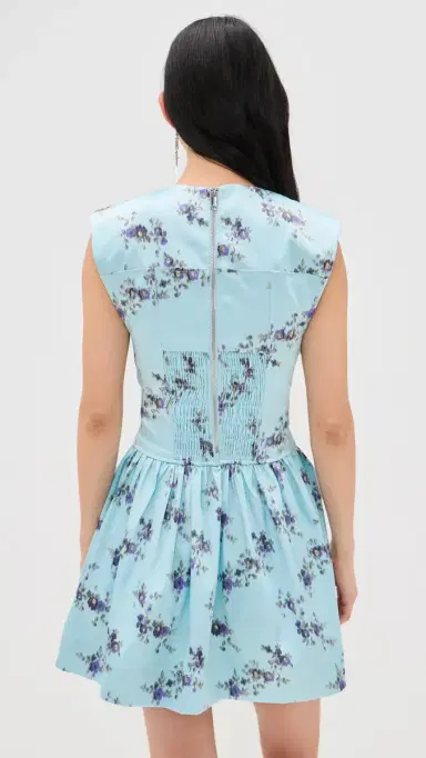 Ganni Printed Double Satin Corset Mini Dress Iced Aqua 42 | Thumbnail 3 Ganni Printed Double Satin Corset Mini Dress Iced Aqua 42 | Thumbnail 3