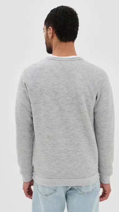 Marine Layer Mock Twist Sherpa Crew Pullover Heather Grey | Thumbnail 3 Marine Layer Mock Twist Sherpa Crew Pullover Heather Grey | Thumbnail 3