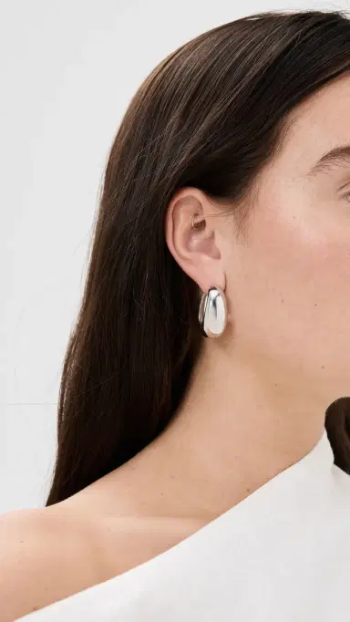 Shashi Cameron Silver Hoops | Thumbnail 3