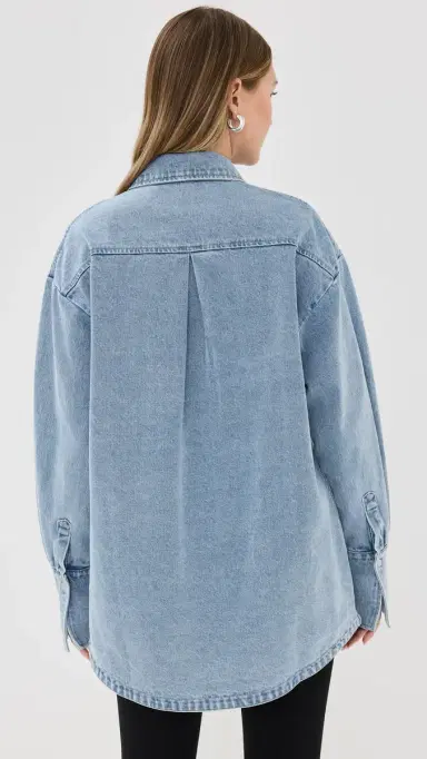 LIONESS Off Duty Denim Shirt Classic Denim | Thumbnail 3