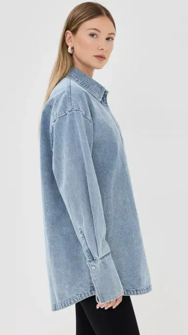 LIONESS Off Duty Denim Shirt Classic Denim | Thumbnail 4