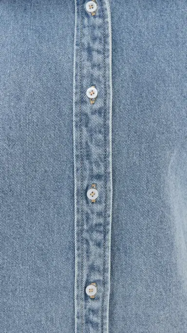 LIONESS Off Duty Denim Shirt Classic Denim | Thumbnail 6