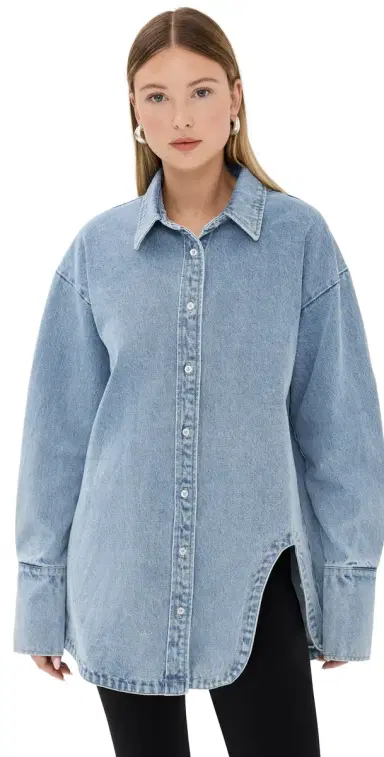 LIONESS Off Duty Denim Shirt Classic Denim | Thumbnail 1