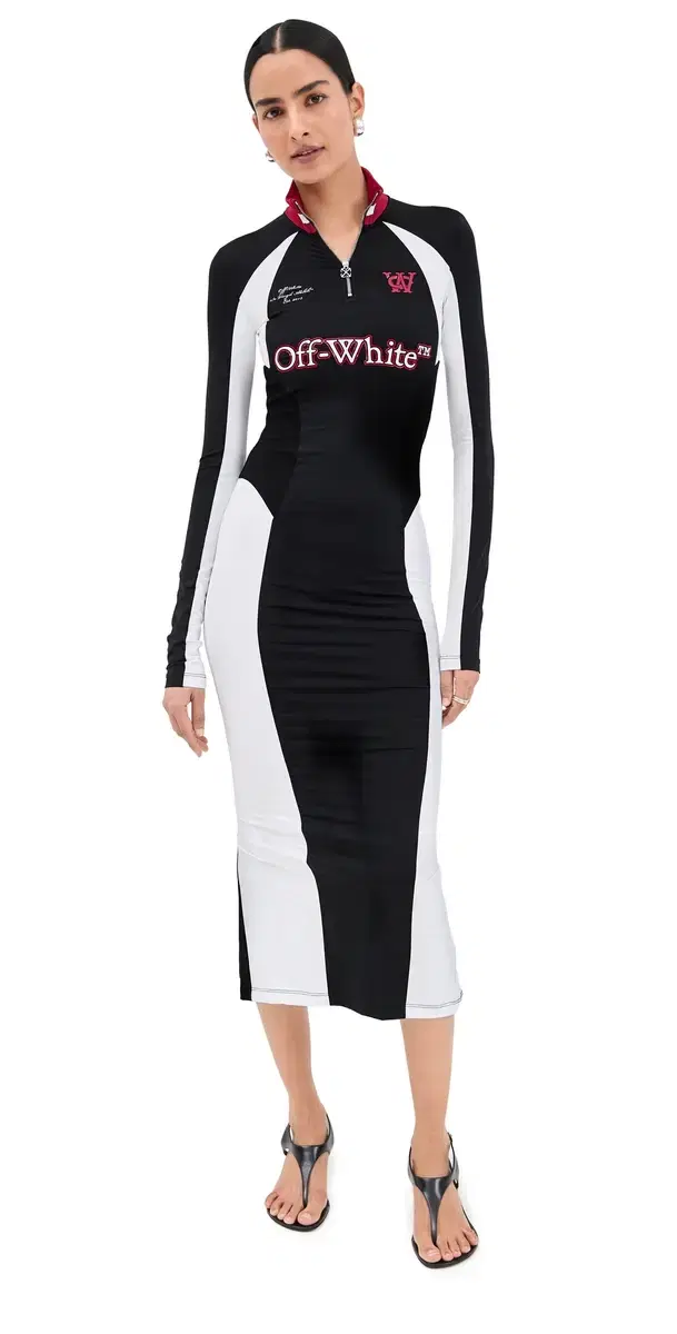 Tech Serena Midi Dress Black/White