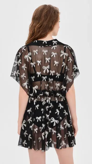 Norma Kamali Super Oversized Boyfriend Mini Dress Black/ilver | Thumbnail 3 Norma Kamali Super Oversized Boyfriend Mini Dress Black/ilver | Thumbnail 3