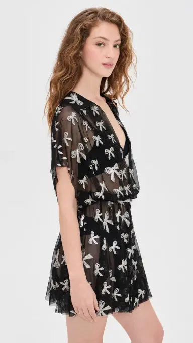 Norma Kamali Super Oversized Boyfriend Mini Dress Black/ilver | Thumbnail 4 Norma Kamali Super Oversized Boyfriend Mini Dress Black/ilver | Thumbnail 4