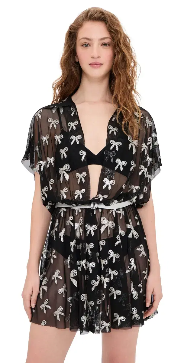 Norma Kamali uper Oversized Boyfriend Mini Dress Black/ilver