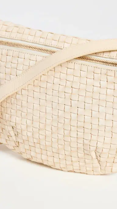 Clare V. Clare V. Grande Fanny Cream Woven Checker One Size | Thumbnail 5 Clare V. Clare V. Grande Fanny Cream Woven Checker One Size | Thumbnail 5