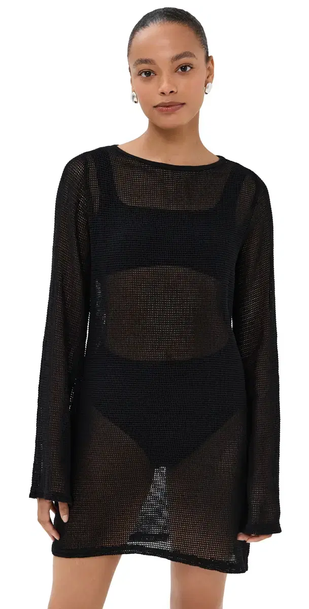 Biarritz ong Sleeve Mini Coverup Noir