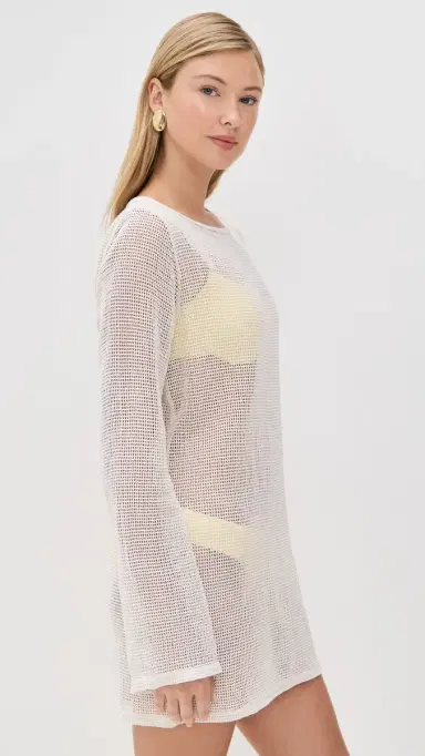 LE BOP Biarritz Long Sleeve Mini Coverup Bone L | Thumbnail 4 LE BOP Biarritz Long Sleeve Mini Coverup Bone L | Thumbnail 4