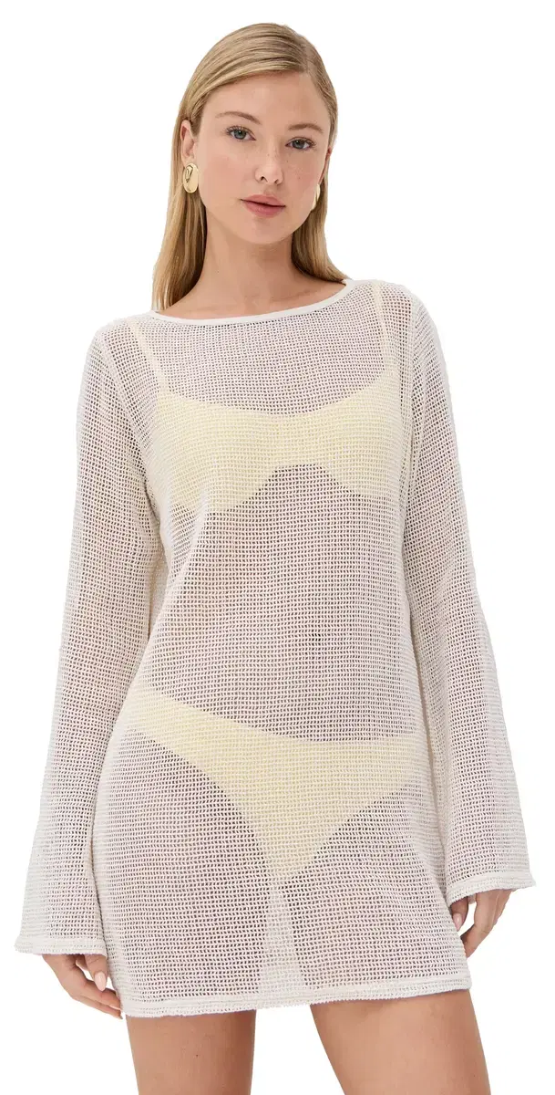 Biarritz ong Sleeve Mini Coverup Bone