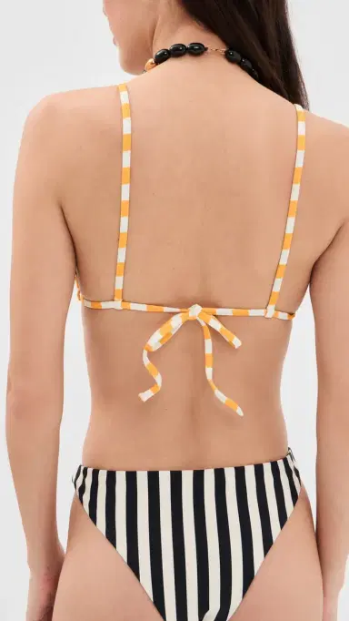 SIMONMILLER Bwai Stripe Bikini Top Sungold/Ecru Stripe | Thumbnail 4