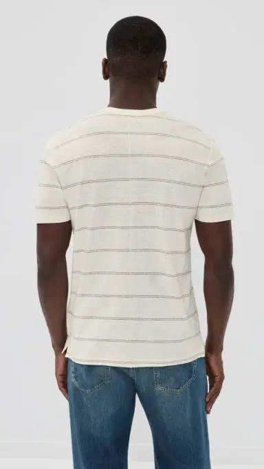 rag & bone Hemp Stripe Classic Tee White | Thumbnail 3