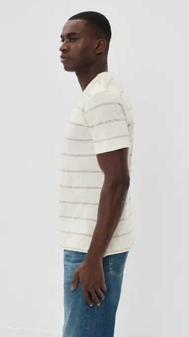 rag & bone Hemp Stripe Classic Tee White | Thumbnail 4