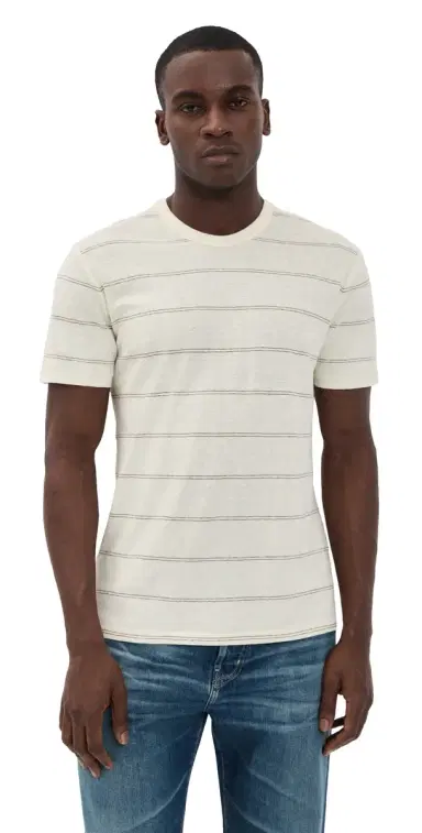 rag & bone Hemp Stripe Classic Tee White | Thumbnail 1