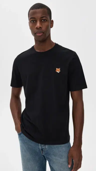 Maison Kitsuné Fox Head Patch Regular Tee Black M | Thumbnail 2