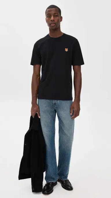 Maison Kitsuné Fox Head Patch Regular Tee Black M | Thumbnail 5
