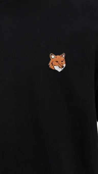 Maison Kitsuné Fox Head Patch Regular Tee Black M | Thumbnail 6
