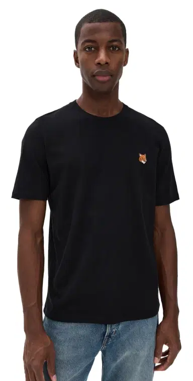 Maison Kitsuné Fox Head Patch Regular Tee Black M | Thumbnail 1