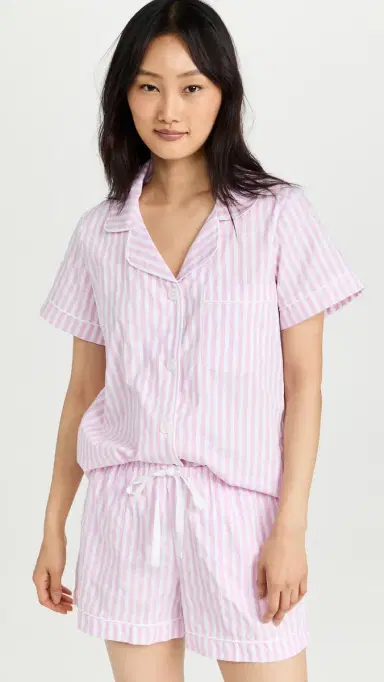 BedHead PJs Classic Stripe Pajama Set Pink Stripe M | Thumbnail 2