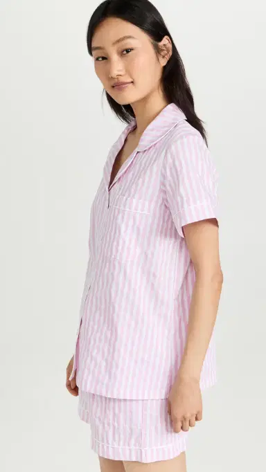 BedHead PJs Classic Stripe Pajama Set Pink Stripe M | Thumbnail 4