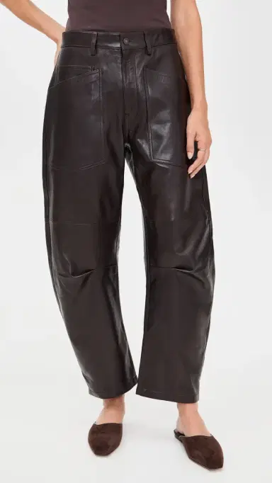 Nili Lotan Shon Leather Pants Dark Brown | Thumbnail 2