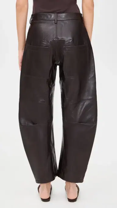 Nili Lotan Shon Leather Pants Dark Brown | Thumbnail 3