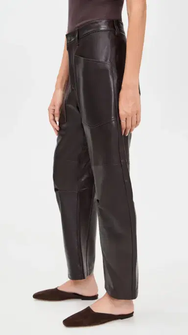 Nili Lotan Shon Leather Pants Dark Brown | Thumbnail 4
