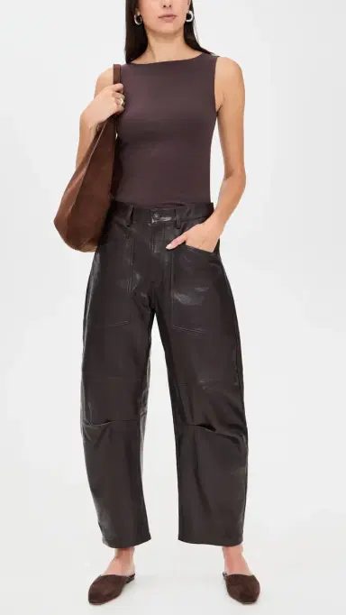Nili Lotan Shon Leather Pants Dark Brown | Thumbnail 5