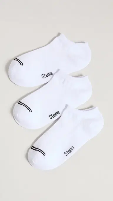Stems Training No Show Socks 3 Pack White X 3 One Size | Thumbnail 2