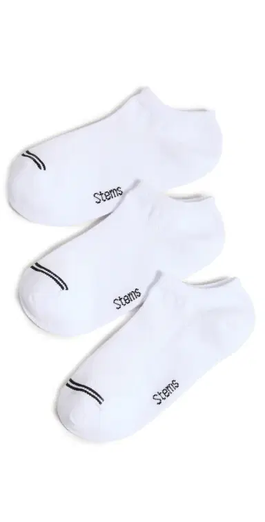 Stems Training No Show Socks 3 Pack White X 3 One Size | Thumbnail 1