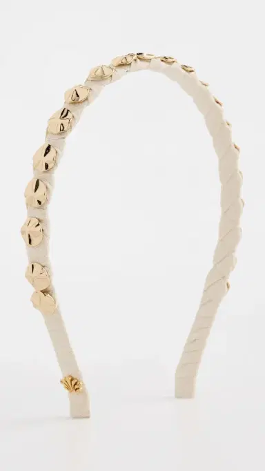 Lele Sadoughi Socialite Strand Headband Natural Gold One Size | Thumbnail 2