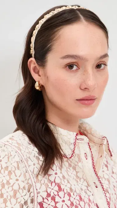Lele Sadoughi Socialite Strand Headband Natural Gold One Size | Thumbnail 3