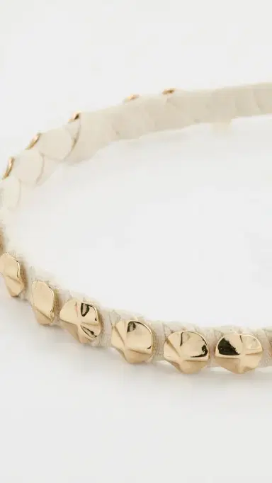 Lele Sadoughi Socialite Strand Headband Natural Gold One Size | Thumbnail 4