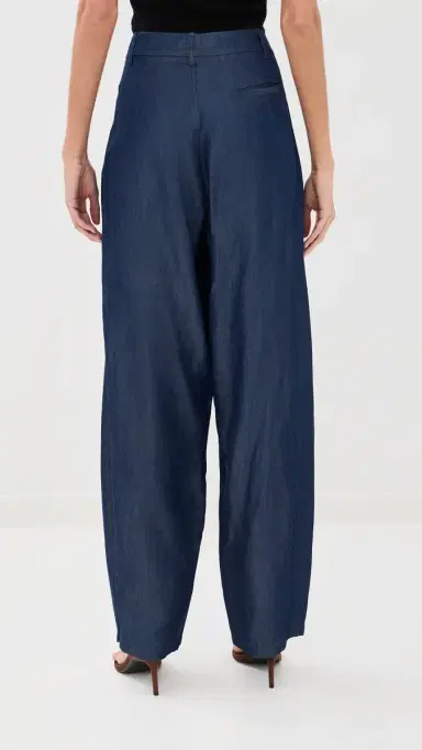 DARKPARK Phebe Chambray Wide Leg Pants Blue Denim | Thumbnail 4