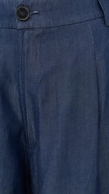 DARKPARK Phebe Chambray Wide Leg Pants Blue Denim | Thumbnail 6