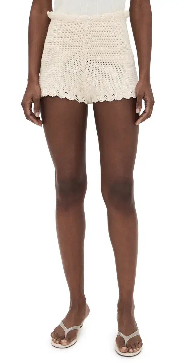 POSSE Dylan Crocheted Shorts Pearl