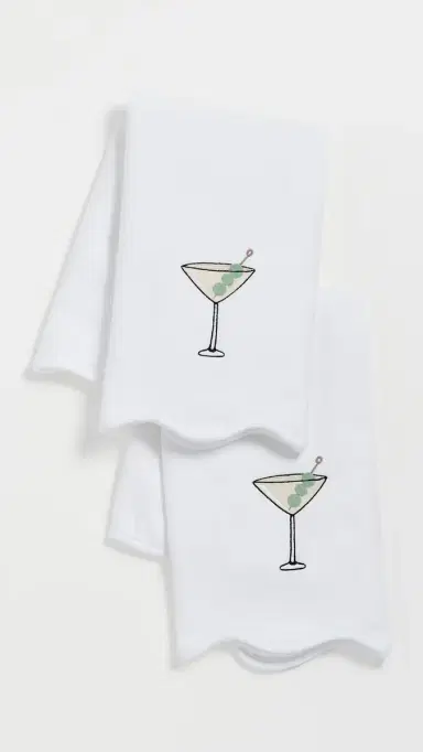 Weezie Martini Hand Towel 2 Pack Martini One Size | Thumbnail 2