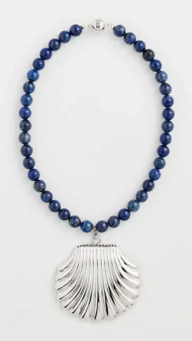 Julietta Holbox Necklace Silver/Navy One Size | Thumbnail 2