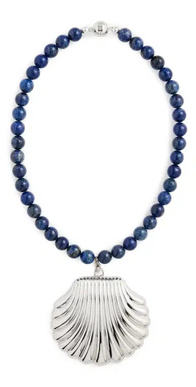 Julietta Holbox Necklace Silver/Navy One Size | Thumbnail 1